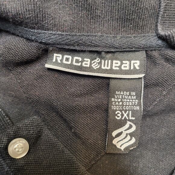 Rocawear Polo Shirt Mens 3XL Black Short Sleeve Embroidered Logo - Picture 3 of 7